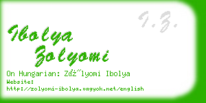 ibolya zolyomi business card